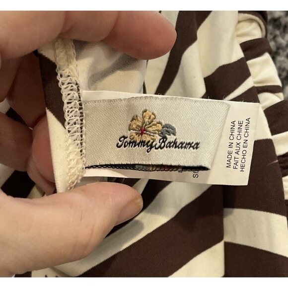 Tommy Bahama Womens Size 10 Brown Zebra Print Swimsuit Halter One Piece Ruched - Picture 4 of 8